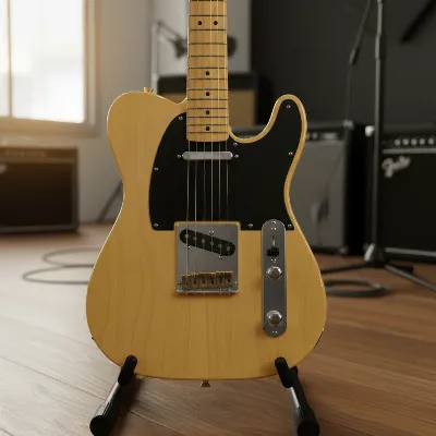 Squier Classic Vibe Telecaster vintage style guitar on a stand